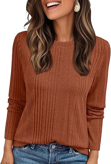 Damen Geripptes Feinstrick-Longsleeve mit Rundhalsausschnitt und legerer Passform Echo Archiv