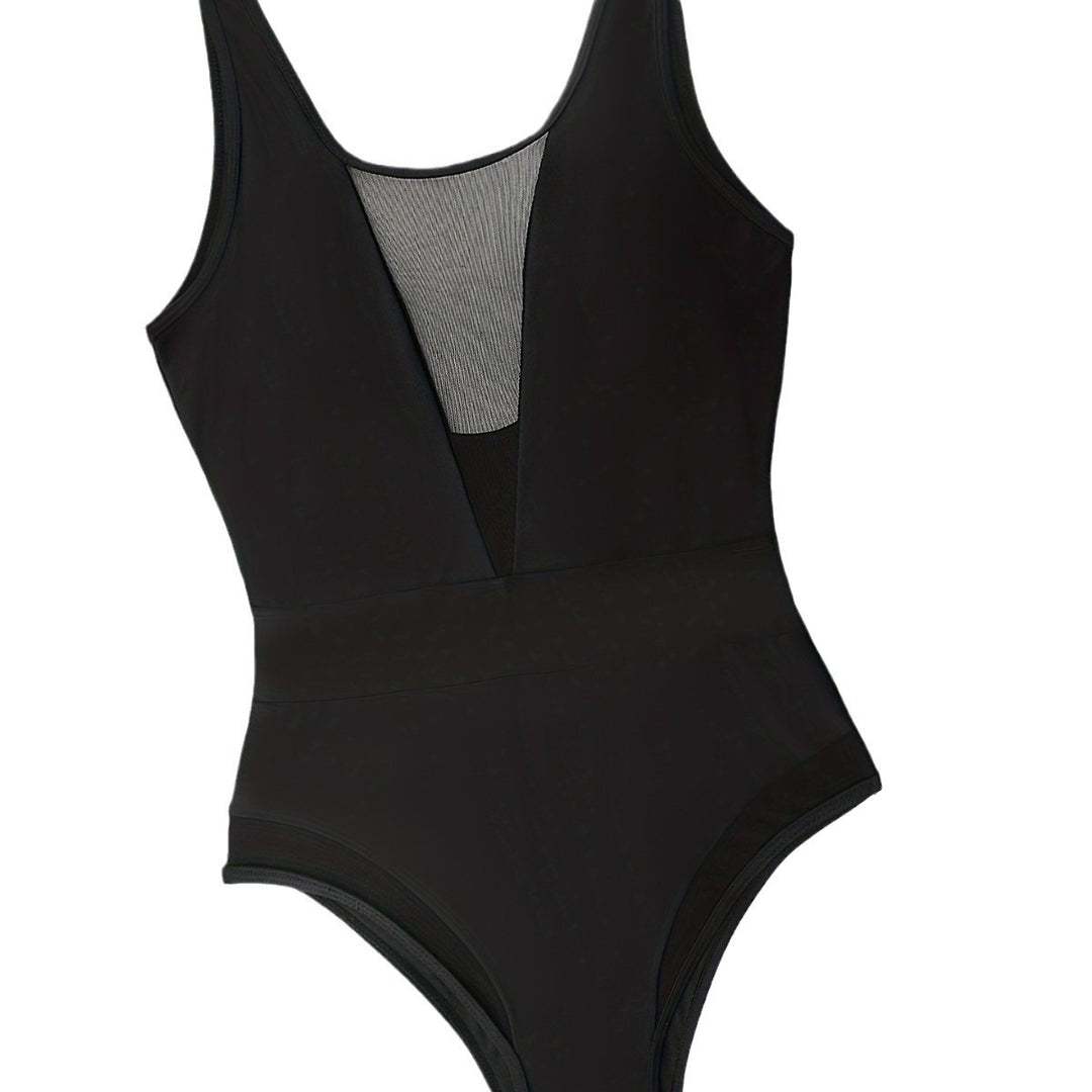 Damen Hochgeschlossener Monokini mit transparenten Mesh-Details Echo Archiv