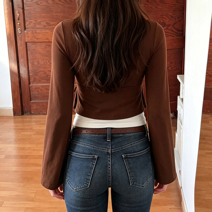 Damen Wickel-Peplum-Top mit Glockenärmeln Echo Archiv