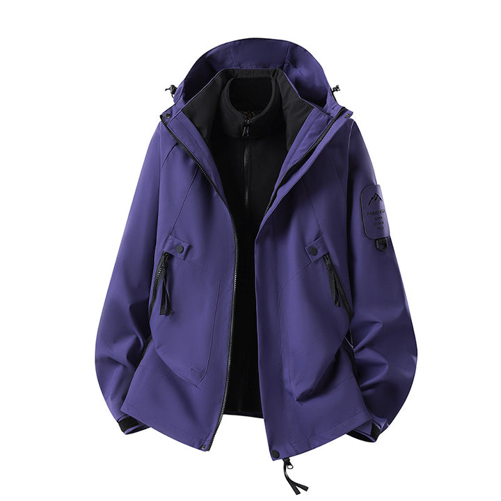 Herren Zwei-in-eins Wetterschutzjacke mit abnehmbarer Steppweste und verstellbarer Kapuze Echoarchiv