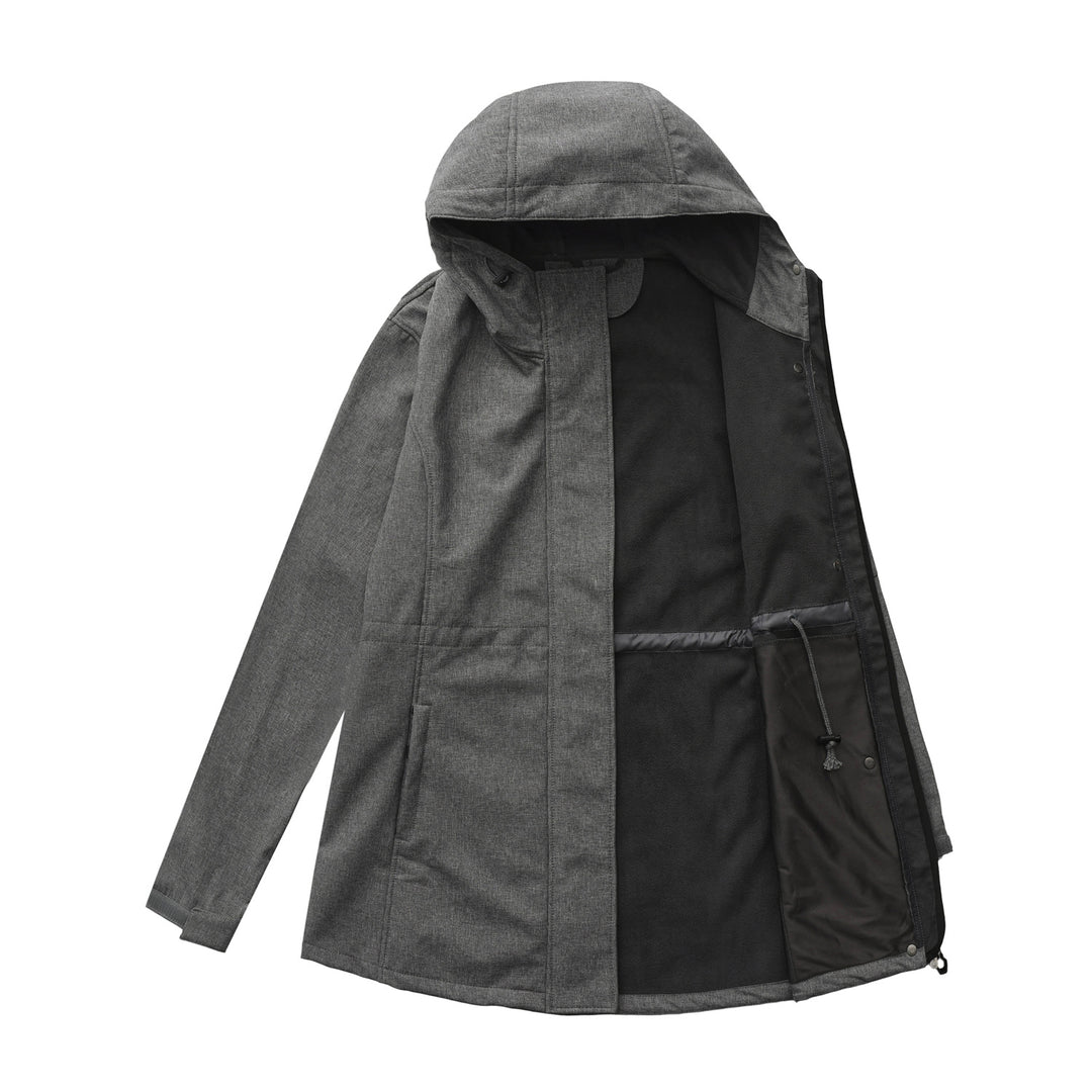 Damen nan funktionaler Softshell-Parka mit Teddyfleece-Futter, Kapuze und Taillenzug Echo Archiv