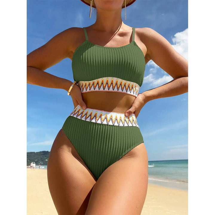 Damen Bunt gemusterter High-Waist Bikini Echo Archiv