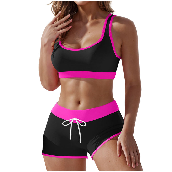 Damen nan stützendes Sportbustier mit breitem Unterbrustband und taillenhohen Trainingsshorts Echo Archiv