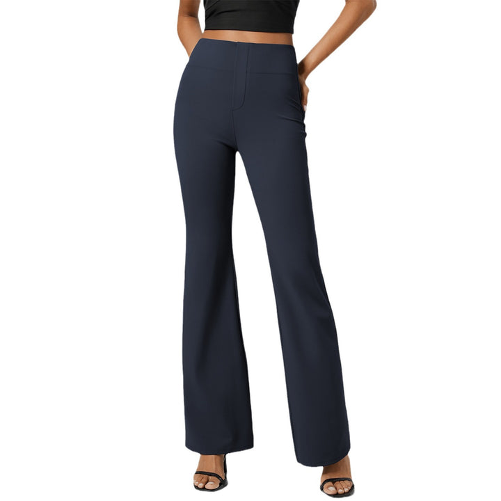 Damen High-Waist Stretch Schlaghose mit breitem Komfortbund – Avérine