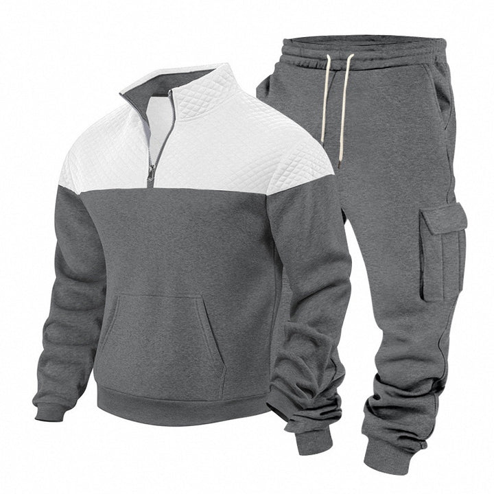 Herren Freizeit-Trainingsanzug mit Steppkragen und Cargo-Jogger Echoarchiv
