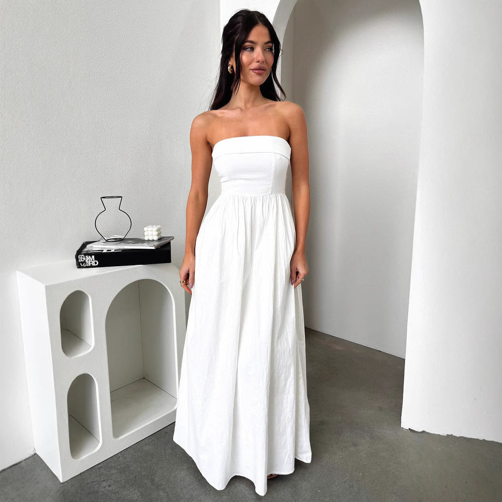 Damen Maxi-Kleid mit figurbetontem Oberteil und fließendem Rock Echo Archiv