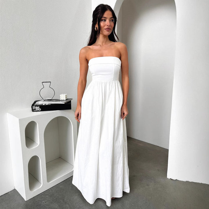 Damen Maxi-Kleid mit figurbetontem Oberteil und fließendem Rock Echo Archiv