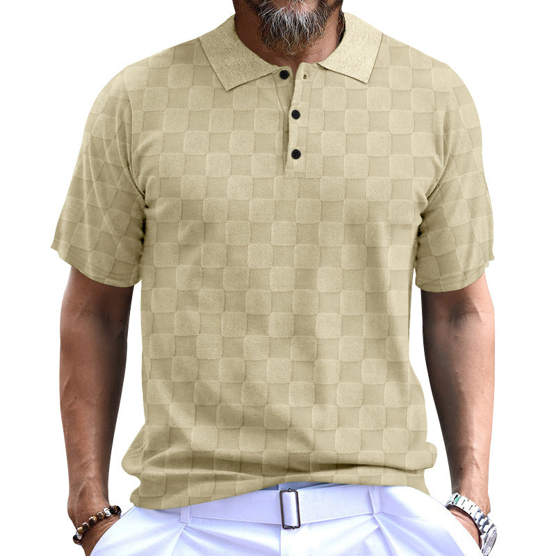 Herren Polo-Shirt mit strukturiertem Design und komfortablem Stehkragen Echoarchiv