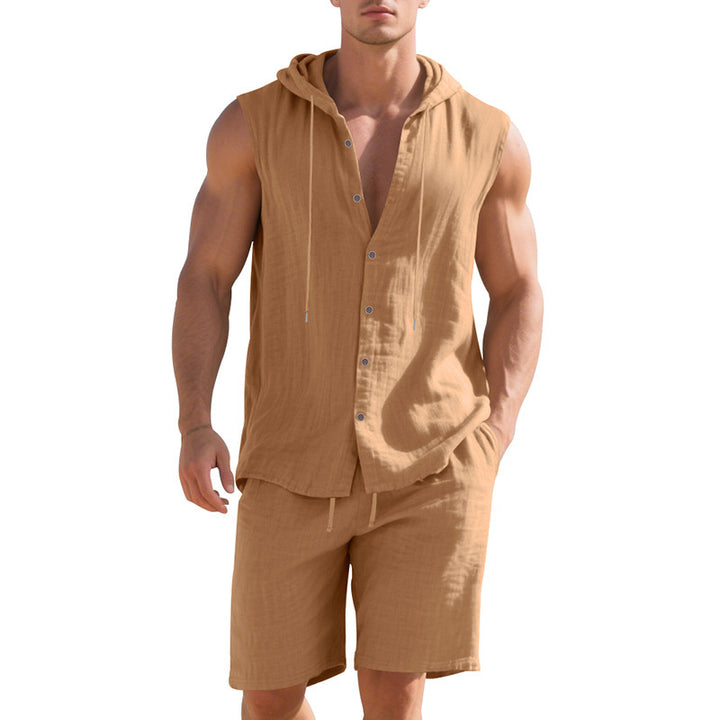 Herren ärmelloses Kapuzenshirt mit kurzer Hose Echoarchiv