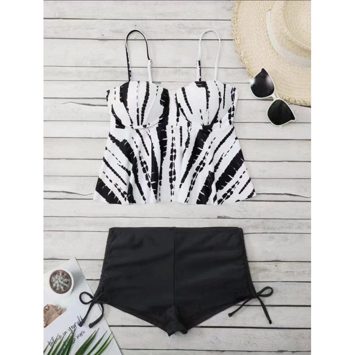 Damen Tankini-Set mit elegantem Volant-Oberteil und hohem Taillenslip Echo Archiv