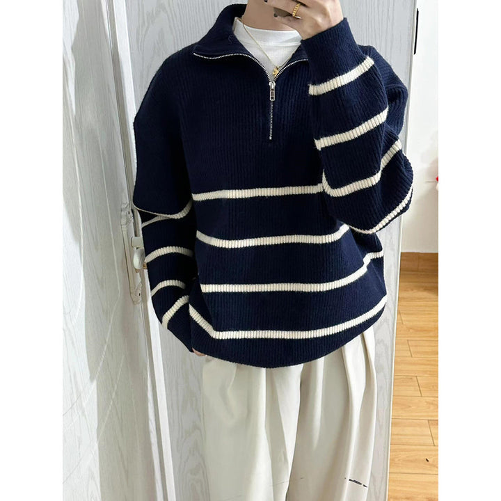 Damen Oversized Pullover mit Reißverschluss Echoarchiv