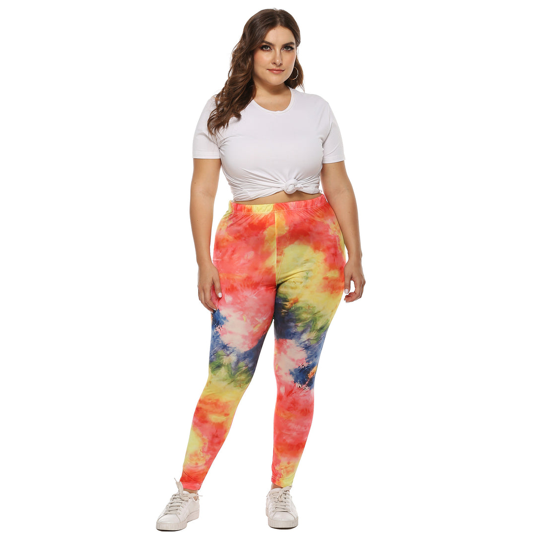 Damen farbenfrohe Leggings mit modernem Batikmuster Echo Archiv