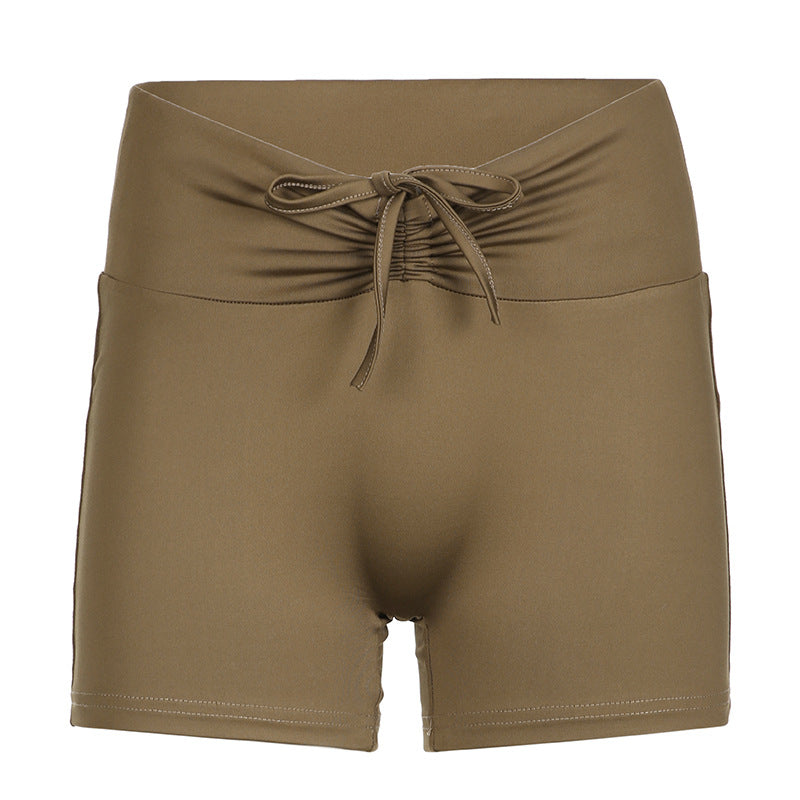 Damen Sportliches Crop-Top und Shorts-Set mit verstellbarem Bund Echo Archiv