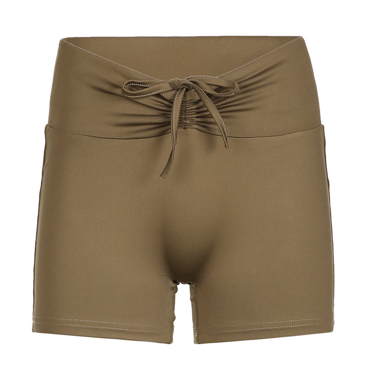 Damen Sportliches Crop-Top und Shorts-Set mit verstellbarem Bund Echo Archiv