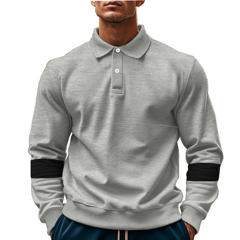 Herren Poloshirt mit langem Arm und kontrastierenden Ärmelstreifen Echoarchiv
