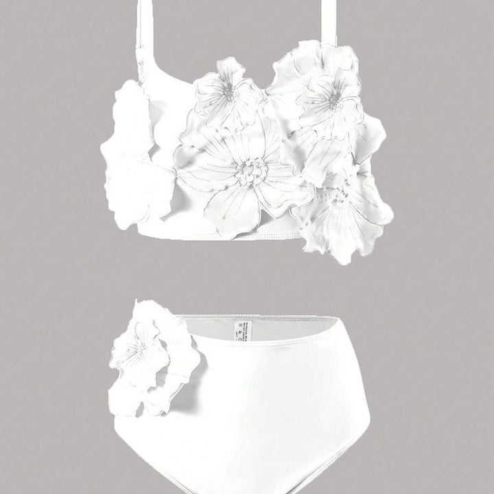 Damen Zweiteiliges Bikini-Set mit floralem Design und hochgeschnittenem Slip Echo Archiv