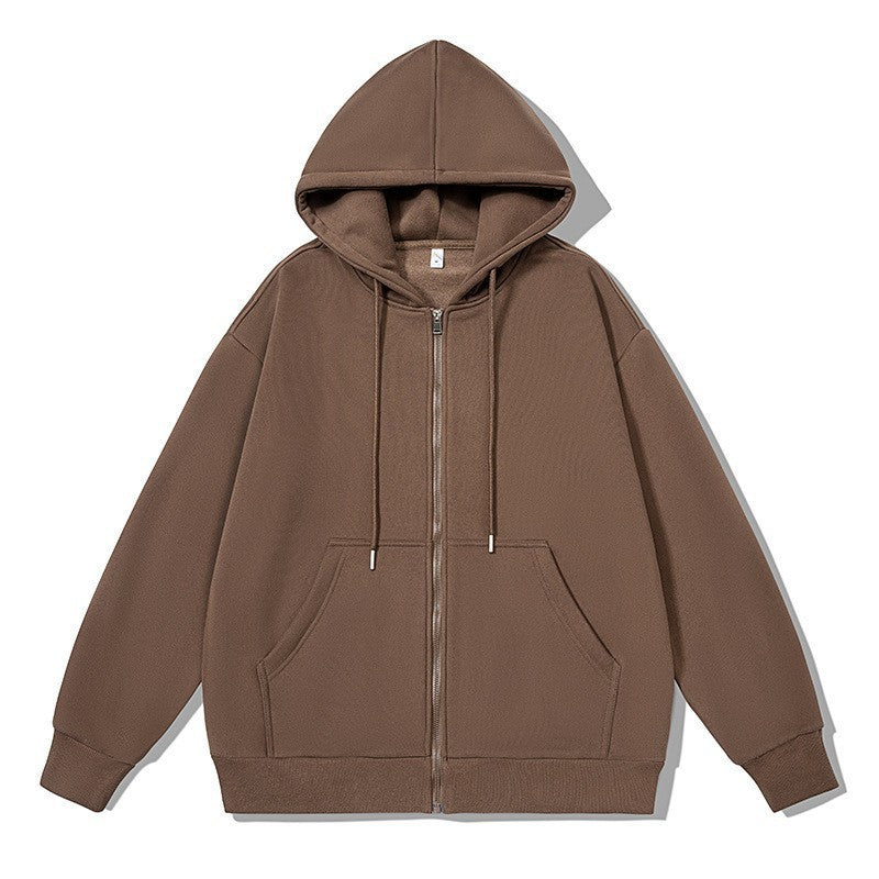 Unisex nan lässige Kapuzenjacke mit robustem Metall-Reißverschluss doppellagiger Kapuze und tiefen Känguru-Eingrifftaschen Echo Archiv