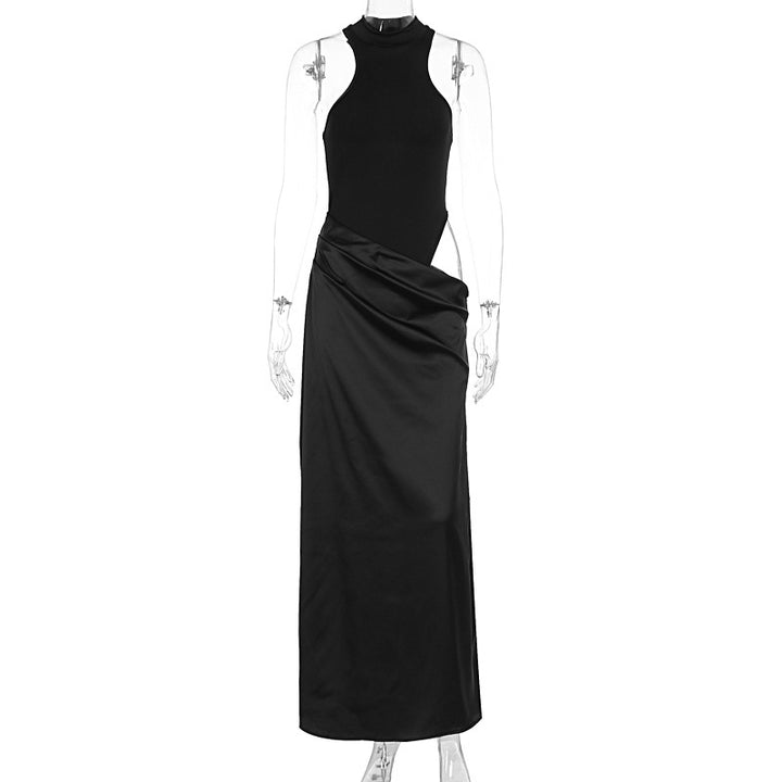 Damen Elegantes Maxikleid mit figurformendem Halterneck und drapiertem Rock Echo Archiv
