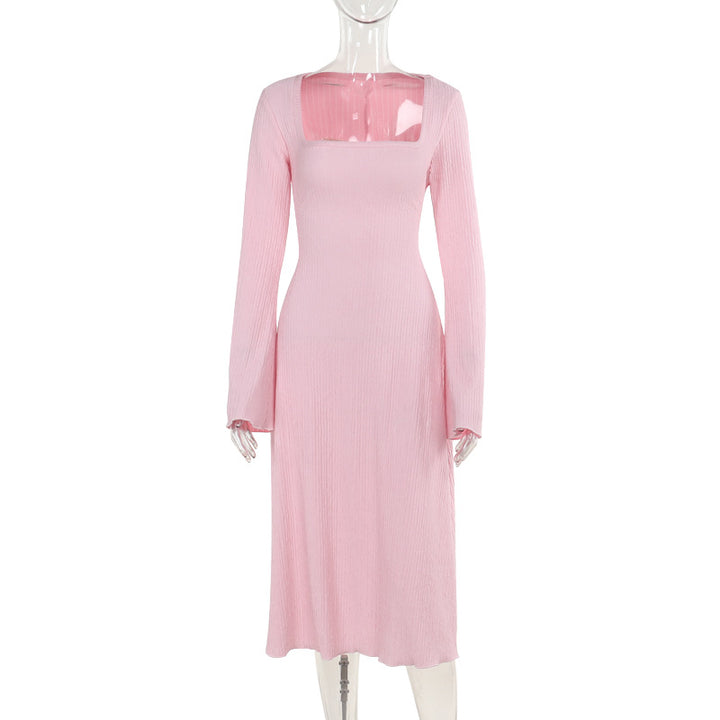 Damen elegantes Maxikleid mit tiefem V-Ausschnitt und schwingendem Rock Echo Archiv