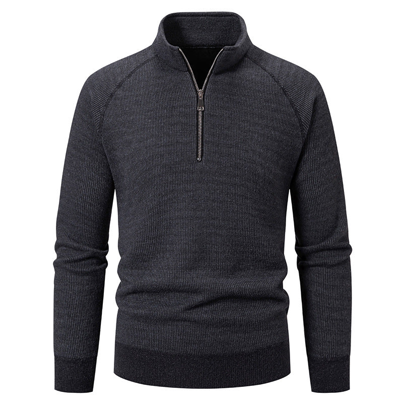 Herren Pulli mit modernem Reißverschluss und Raglanärmeln Echoarchiv