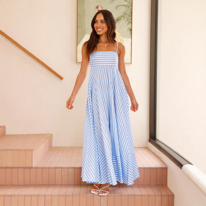 Damen Maxikleid mit schmalen Trägern und asymmetrischem Rock Echo Archiv