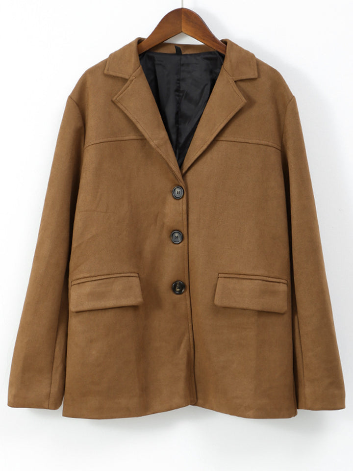 Damen Langer Doppelreihiger Trenchcoat aus Veloursleder-Optik mit Taillengürtel Echo Archiv