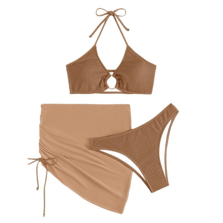 Damen Bikini-Set mit elegantem Ringdetail und gerafftem Rock Echo Archiv