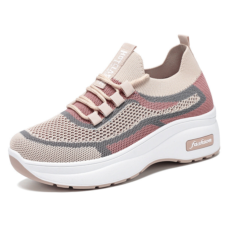 Damen nan atmungsaktive Strick-Sneaker mit Plateau-Sohle und elastischer Sockenkonstruktion Echo Archiv