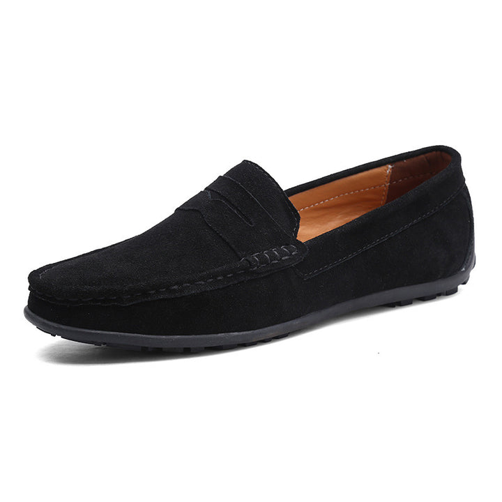Herren nan eleganter Wildleder-Loafer mit handgenähter Moccasinnaht und rutschfester Gummiprofilsohle Echo Archiv