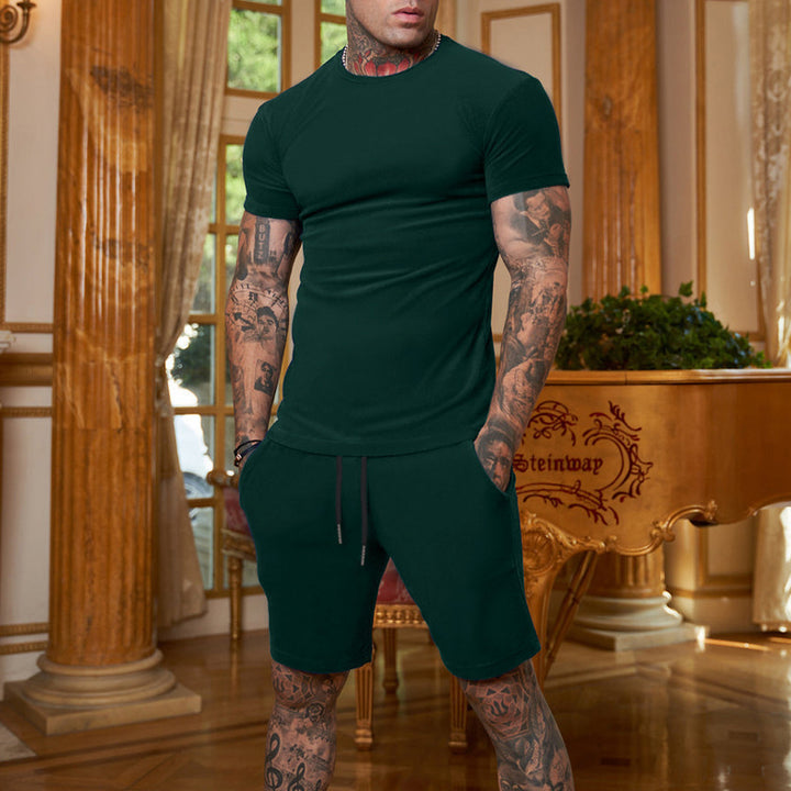 Herren Training Outfit mit bequemem Kurzarmshirt und Shorts Echoarchiv