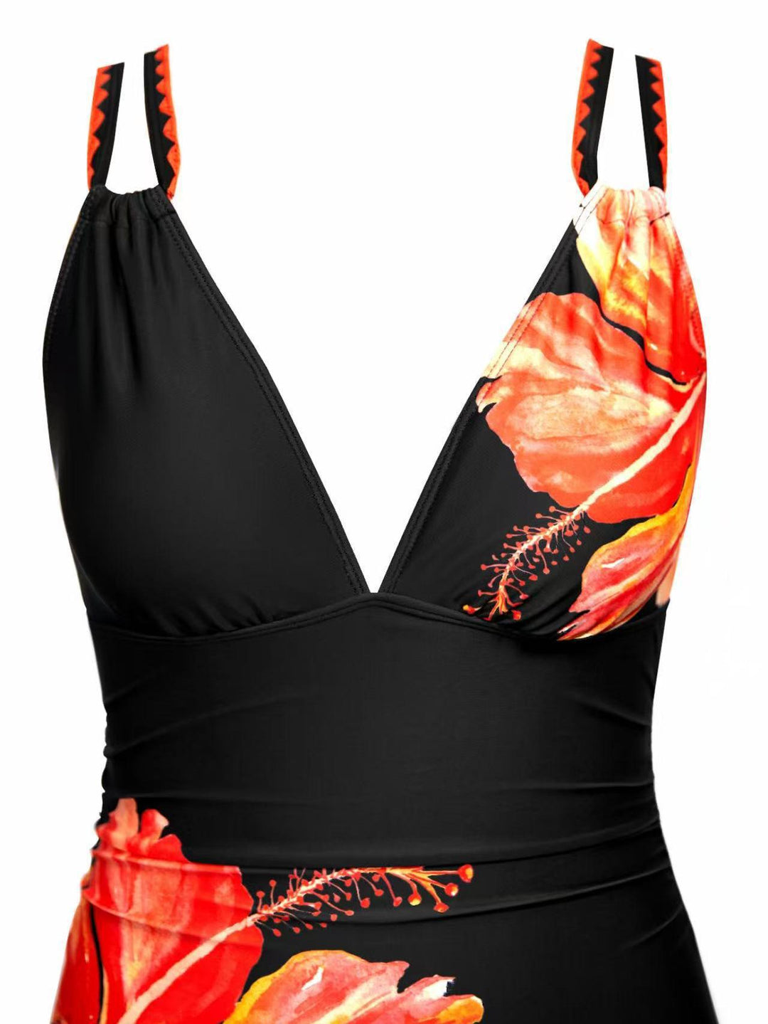 Damen Eleganter Badeanzug mit Blumenapplikationen Echo Archiv