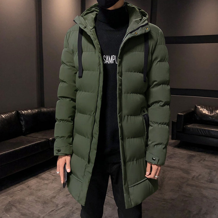Herren lange Isolierte Pufferjacke mit Kapuze Echoarchiv
