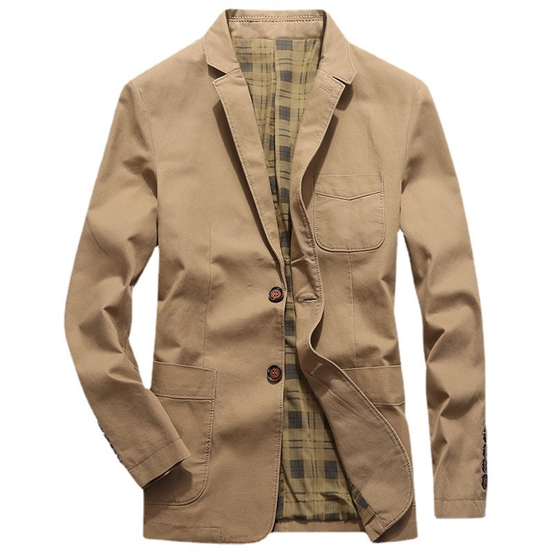 Herren Sakko im Casual-Canvas-Look mit kontrastiertem Innenfutter und aufgesetzten Taschen Echo Archiv