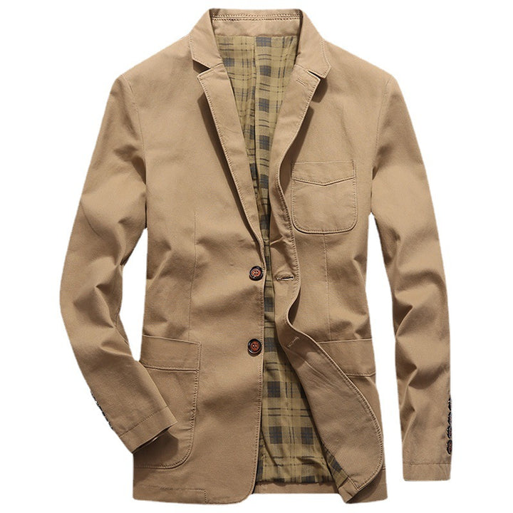 Herren Sakko im Casual-Canvas-Look mit kontrastiertem Innenfutter und aufgesetzten Taschen Echo Archiv