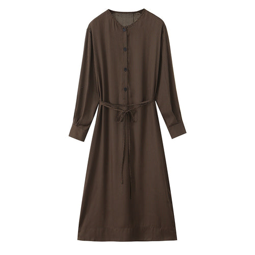 Damen Midikleid mit Knopfleiste und taillierbarem Gürtel Echo Archiv