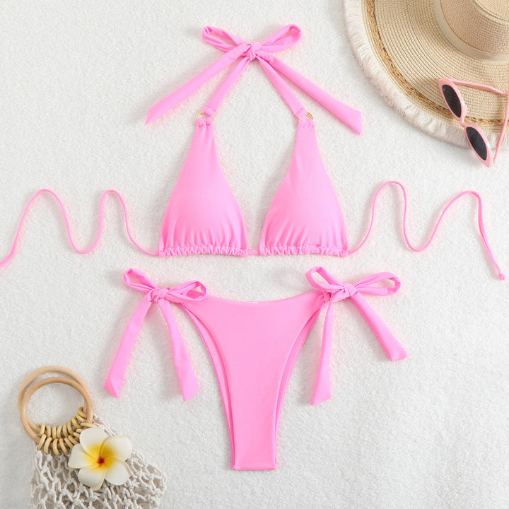 Damen Triangel-Bikini mit verstellbaren Schleifen und hohem Beinausschnitt Echo Archiv