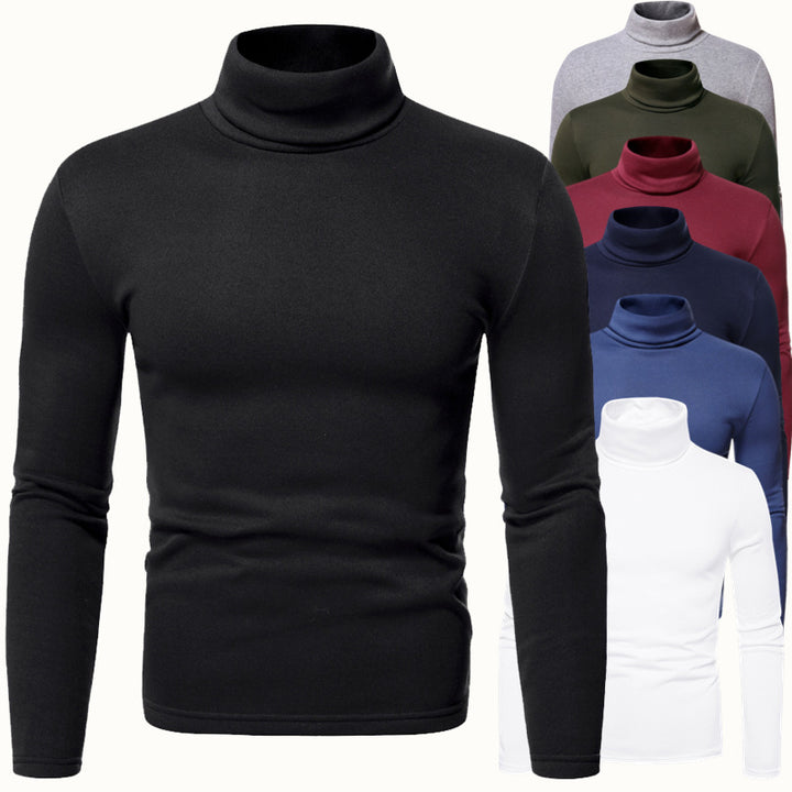 Herren Rollkragenpullover aus hochwertigem Baumwollmix mit figurbetontem Schnitt Echoarchiv