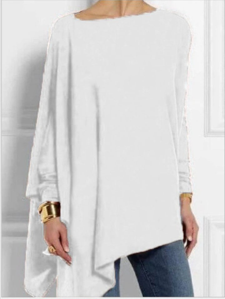 Damen nan drapierte Oversize-Tunika mit schrägem Zipfelsaum und weiten Fledermausärmeln Echo Archiv