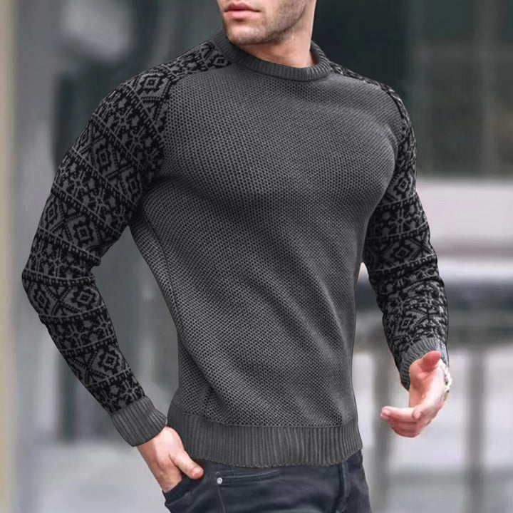 Herren Strickpullover mit grafischem Muster und strukturiertem Design Echoarchiv