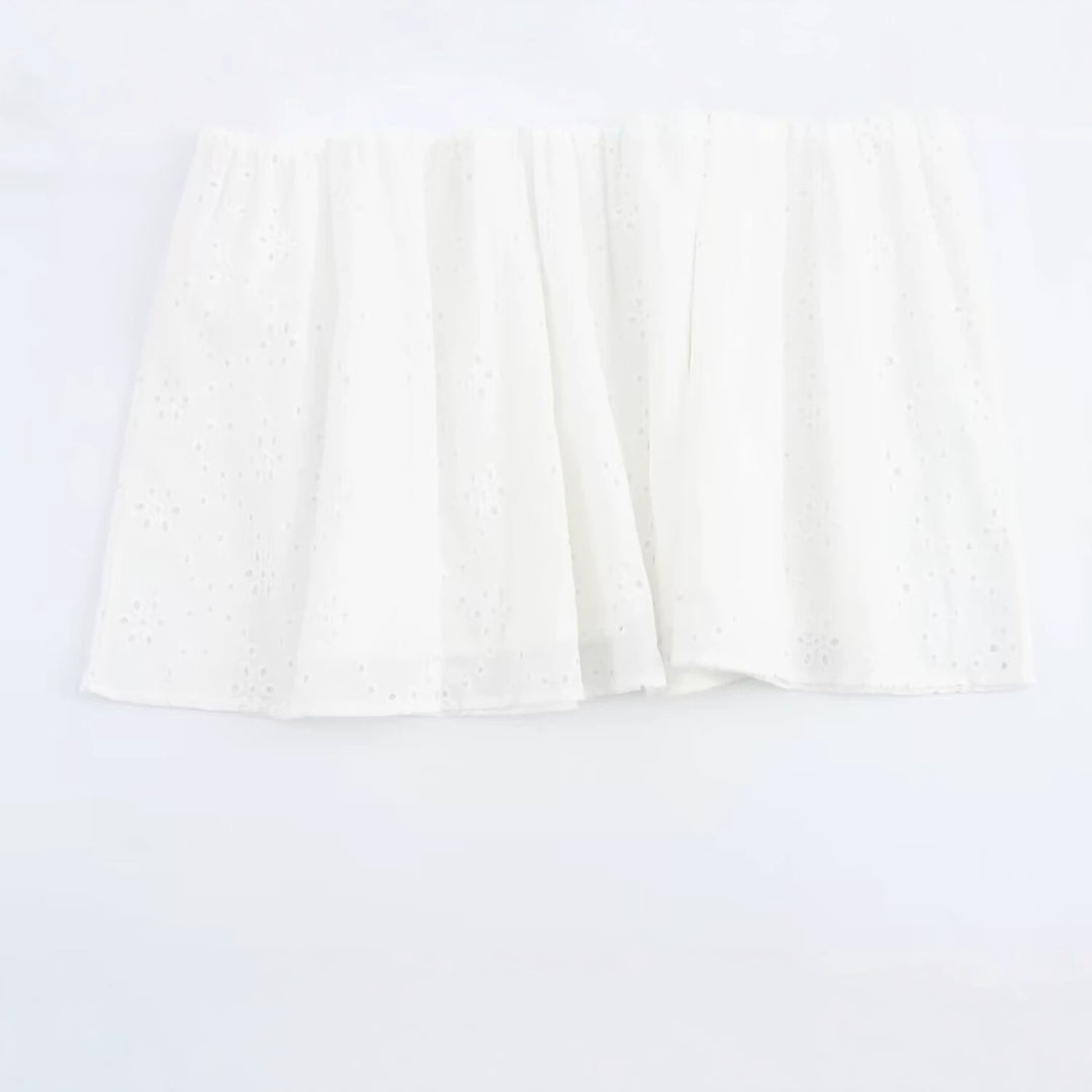 Damen Broderie-Anglaise Hemdblusenkleid mit Stufenrock Echo Archiv