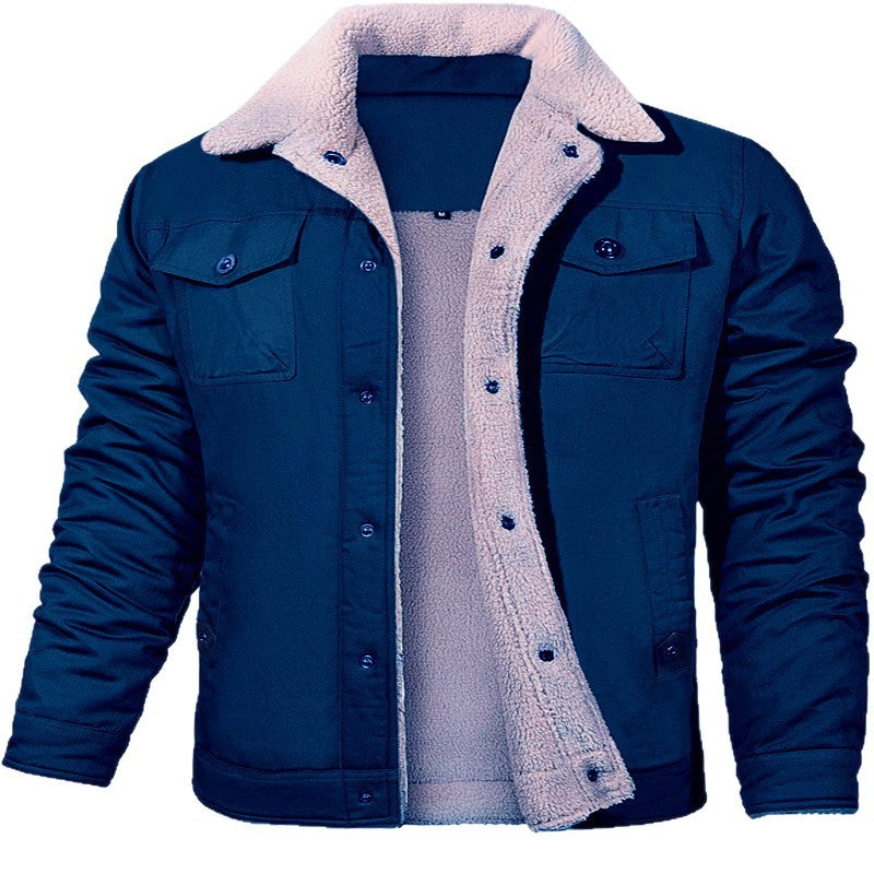 Herren Utility-Arbeitsjacke aus Canvas mit Kunstfellkragen und gesteppter Innenfütterung Echoarchiv