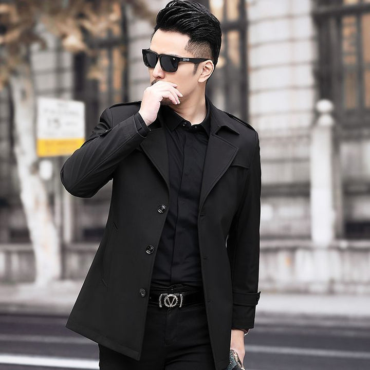 Herren elegante Trenchcoat Jacke mit praktischem Schnitt und stylishen Details Echoarchiv