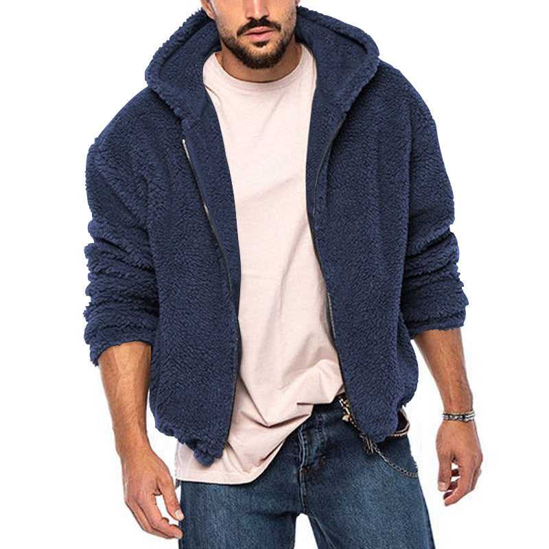 Herren kuschelige Teddyjacke mit Kapuze Echoarchiv