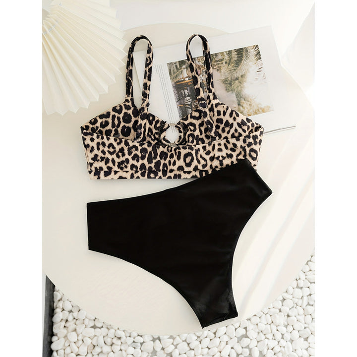 Damen Triangel-Bikini-Set mit modischem Tiermuster und knotendem Höschen Echo Archiv