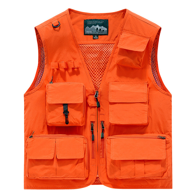 Herren Multifunktionale Outdoor-Utility‑Weste mit Mesh‑Innenfutter und zahlreichen Taschen – Marzano