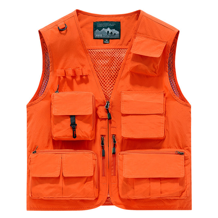 Herren Multifunktionale Outdoor-Utility‑Weste mit Mesh‑Innenfutter und zahlreichen Taschen – Marzano