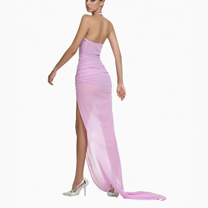 Damen Elegantes Wickelkleid mit tiefem V-Ausschnitt und Raffungen Echo Archiv