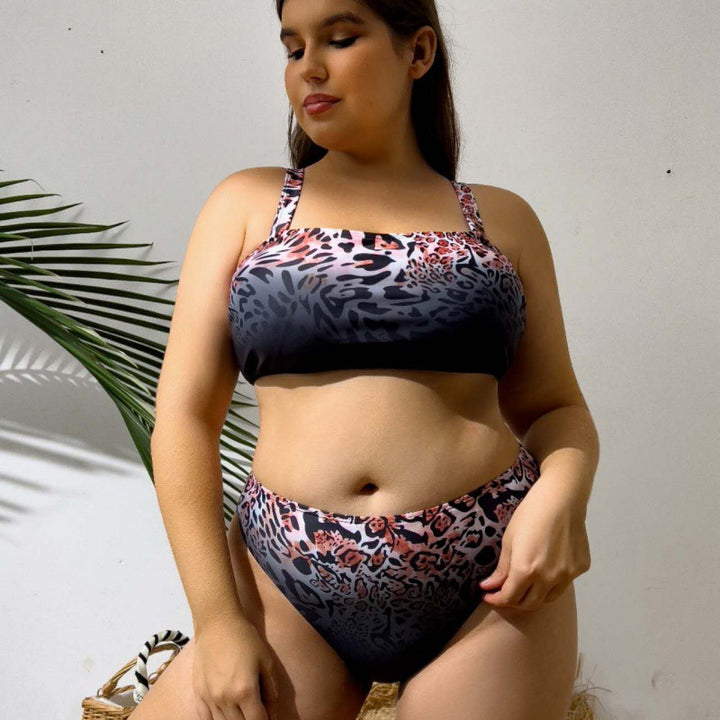 Damen Bikini-Set mit trendigem Leopardenmuster und eleganter Wickeljacke Echo Archiv