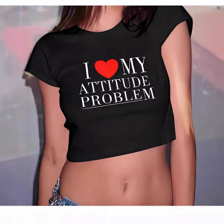 Damen Crop-T-Shirt im urbanen Grafikdesign Echo Archiv