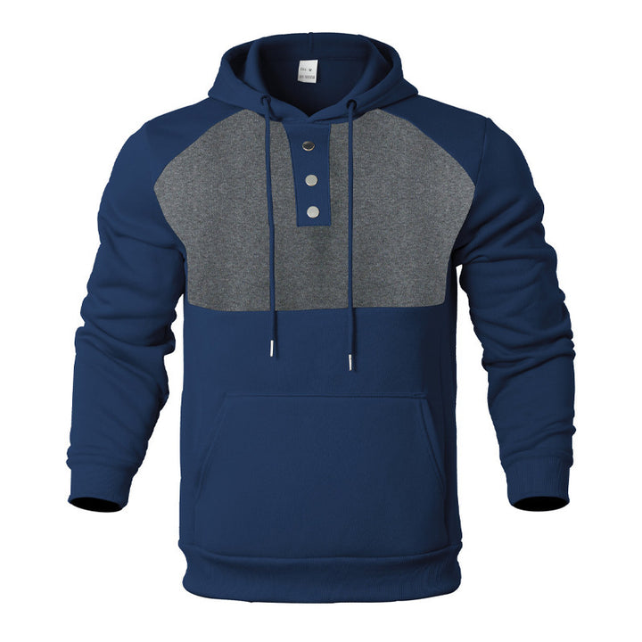 Herren modischer Kapuzenpullover mit Knopfleiste Echoarchiv